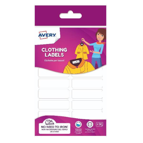 AVERY CONF 36 ETICHETTE ADESIVE PER VESTITI 13X45 mm BIANCO